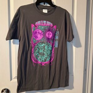 Graphic Gray Tee with Cosmic Design